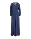 Paola Bellandi Woman Jumpsuit Navy Size 3 Silk, Elastane In Navy