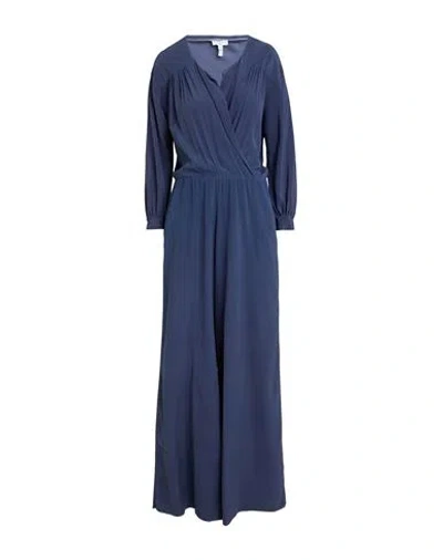 Paola Bellandi Woman Jumpsuit Navy Size 3 Silk, Elastane