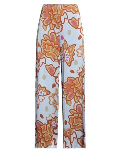 Paola Bellandi Woman Pants Sky Blue Size 2 Silk, Elastane