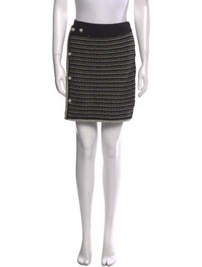 Pre-owned Paola Bernardi Beaded Accents Mini Skirt In Black