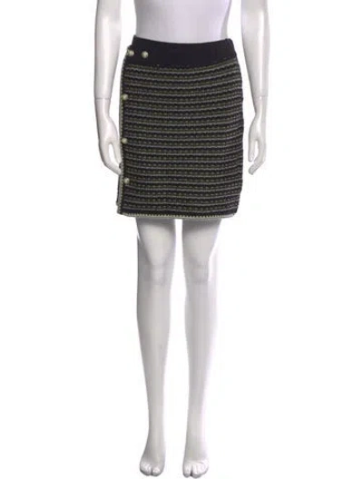 Pre-owned Paola Bernardi Beaded Accents Mini Skirt W/ Tags In Black