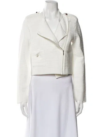 Pre-owned Paola Bernardi Biker Jacket W/ Tags In White