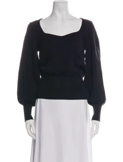Pre-owned Paola Bernardi Cashmere Square Neckline Sweater In Blue