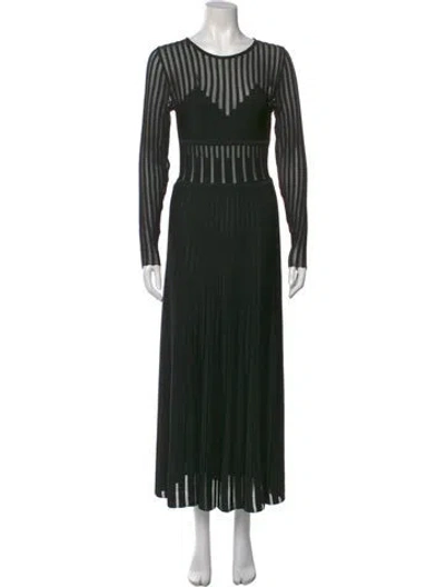 Pre-owned Paola Bernardi Crew Neck Long Dress In Black