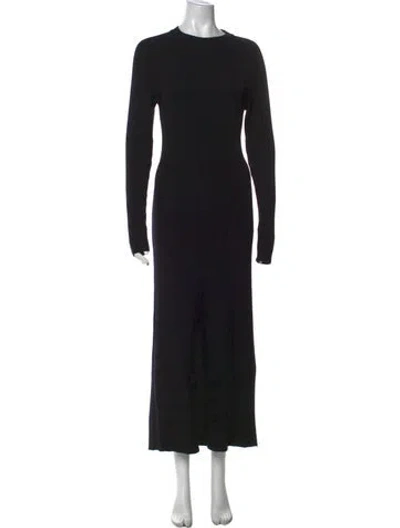 Pre-owned Paola Bernardi Crew Neck Long Dress W/ Tags In Black
