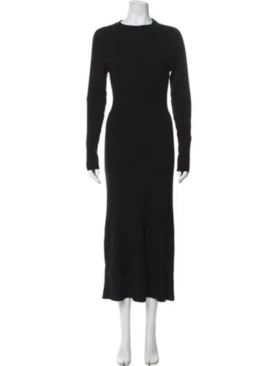 Pre-owned Paola Bernardi Crew Neck Long Dress W/ Tags In Black