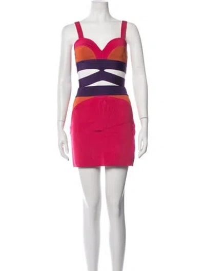 Pre-owned Paola Bernardi Cutout Accent Skirt Set In Pink
