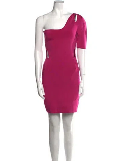 Pre-owned Paola Bernardi One-shoulder Mini Dress In Pink