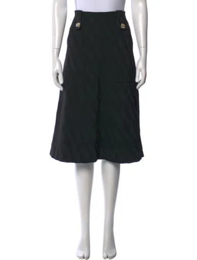 Pre-owned Paola Bernardi Patterned Midi Length Skirt In Black