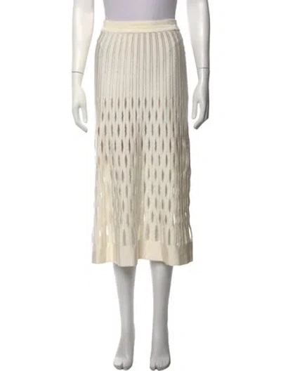 Pre-owned Paola Bernardi Patterned Midi Length Skirt In Neutrals