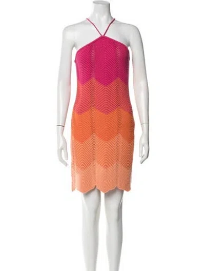 Pre-owned Paola Bernardi Patterned Mini Dress W/ Tags In Pink