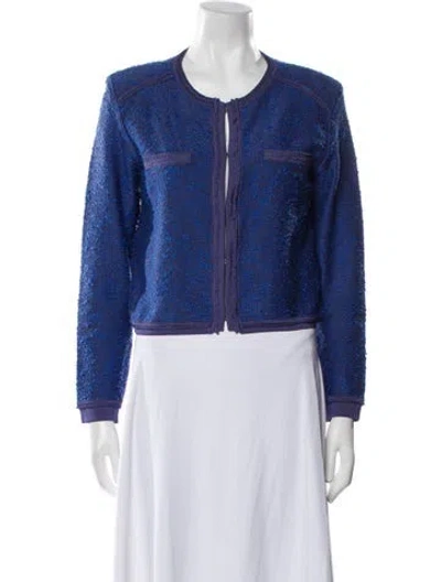 Pre-owned Paola Bernardi Printed Evening Jacket In Blue