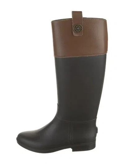 Pre-owned Paola Bernardi Rubber Colorblock Pattern Rain Boots In Multi