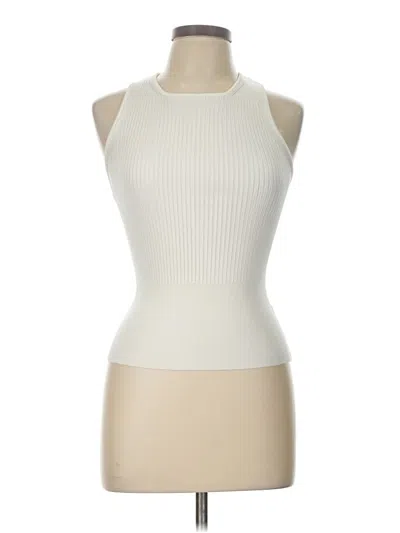 Pre-owned Paola Bernardi Sleeveless Top Ivory Halter Neckline Tops In White