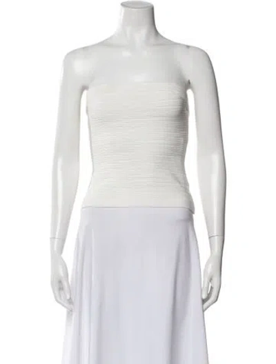 Pre-owned Paola Bernardi Strapless Top In White