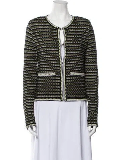 Pre-owned Paola Bernardi Striped Evening Jacket In Black