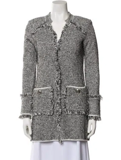 Pre-owned Paola Bernardi Tweed Pattern Coat In Gray