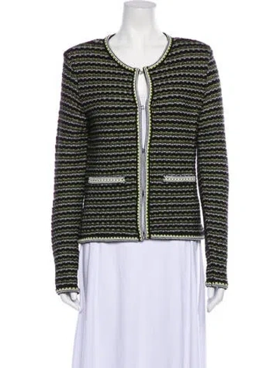 Pre-owned Paola Bernardi Tweed Pattern Evening Jacket In Black