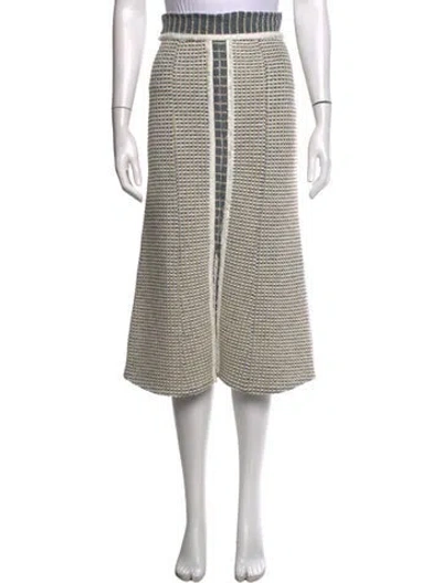 Pre-owned Paola Bernardi Tweed Pattern Midi Length Skirt In Neutrals