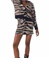 Paola Bernardi Zebra Double Knit Skirt In Black Beige In Beige