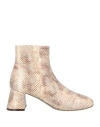 Paola D'arcano Woman Ankle Boots Beige Size 9 Leather In Beige