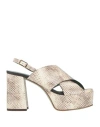 Paola D'arcano Woman Sandals Beige Size 7 Leather