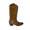 Paola D'arcano Brown Suede Arizona Cowboy Boots In Multi