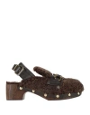 Paola D'arcano Woman Mules & Clogs Dark Brown Size 7 Soft Leather In Brown