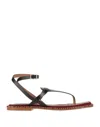 Paola D'arcano Toe Strap Sandals In Black