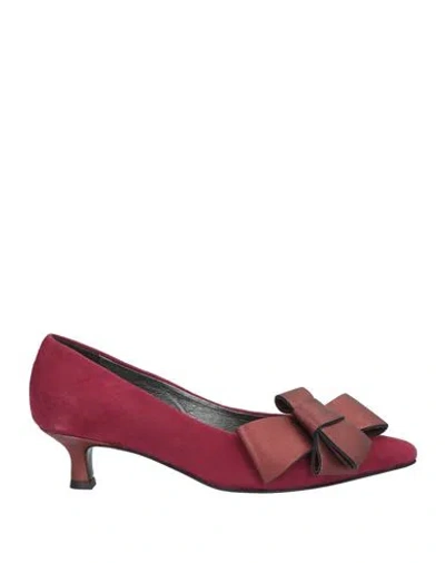 Paola Ferri By Alba Moda Woman Pumps Garnet Size 7 Leather In Red