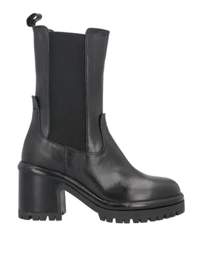 Paola Ferri Woman Ankle Boots Black Size 11 Soft Leather