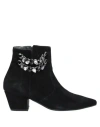 Paola Ferri Woman Ankle Boots Black Size 7 Sheepskin In Black