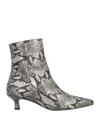 Paola Ferri Woman Ankle Boots Platinum Size 9 Leather In Gray