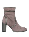 Paola Ferri Woman Ankle Boots Taupe Size 8 Sheepskin In Grey