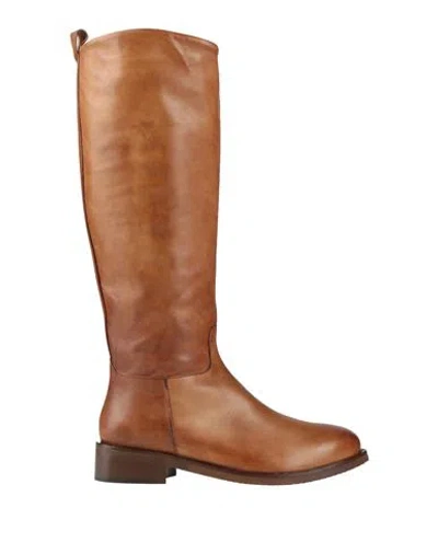 Paola Ferri Woman Boot Camel Size 8 Soft Leather In Beige