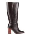 Paola Ferri Woman Knee Boots Dark Brown Size 10 Soft Leather In Brown