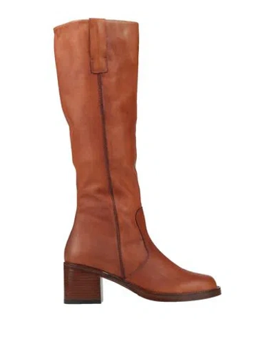 Paola Ferri Woman Boot Tan Size 6 Leather In Brown