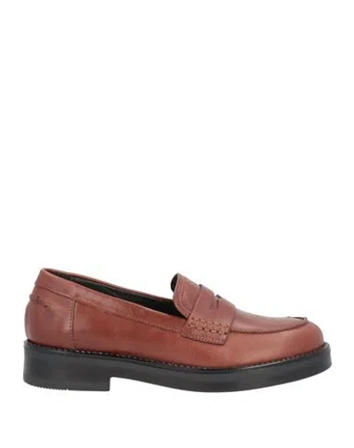 Paola Ferri Woman Loafers Brown Size 7 Soft Leather
