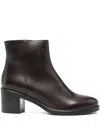 Paola Parisi 60mm Zip-up Ankle Boots In Brown