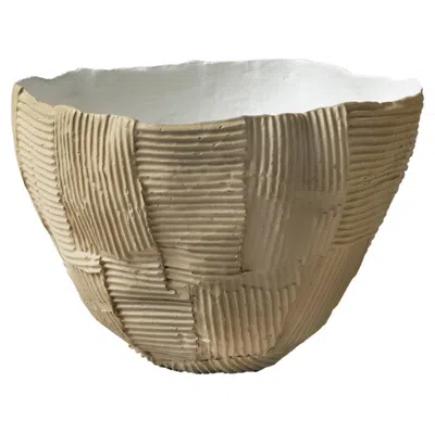 Pre-owned Paola Paronetto Cartoccio B18 Nocciola Bowl Centerpiece In Brown
