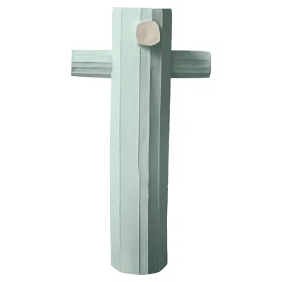 Pre-owned Paola Paronetto Contemporary Acquamarine Paper Clay Sculpture Pino Tris In Transparent