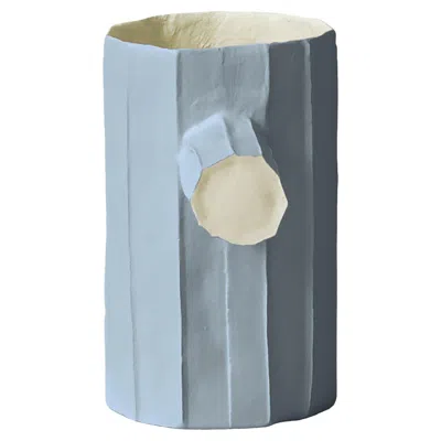 Pre-owned Paola Paronetto Contemporary Blue Paper Clay Sculpture Pino Mono