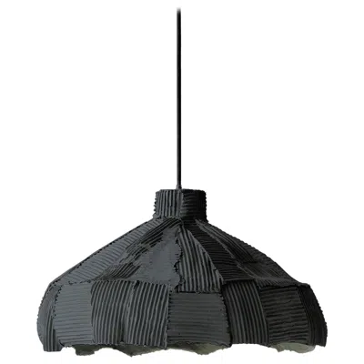 Pre-owned Paola Paronetto Contemporary Ceramic Anemone Lamp Black Cartoccio Texture