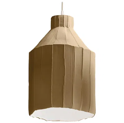 Pre-owned Paola Paronetto Contemporary Ceramic Beige Sufi Lamp Corteccia Texture In Brown