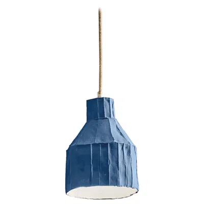 Pre-owned Paola Paronetto Contemporary Ceramic Blue Sufi Lamp Corteccia Texture