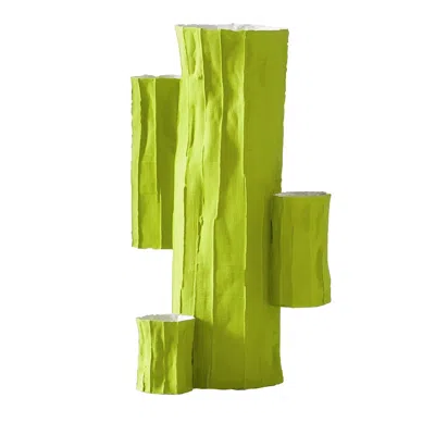 Pre-owned Paola Paronetto Contemporary Ceramic Cactus Vase #4 Colored In Green
