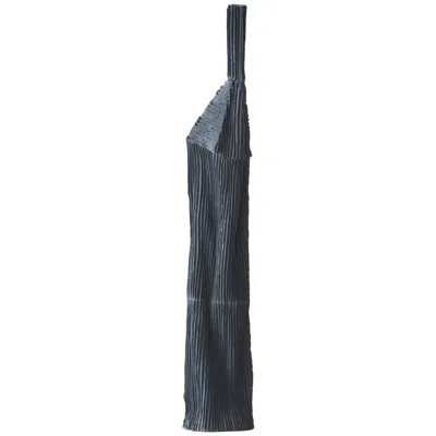 Pre-owned Paola Paronetto Contemporary Ceramic Cartocci Texture White And Black Decorative Bottle