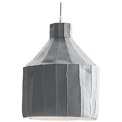 Pre-owned Paola Paronetto Contemporary Ceramic Grey Sufi Lamp Corteccia Texture In Gray