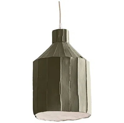 Pre-owned Paola Paronetto Contemporary Ceramic Grey Sufi Lamp Corteccia Texture In Gray