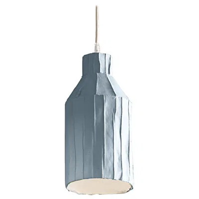 Pre-owned Paola Paronetto Contemporary Ceramic Grey-blue Sufi Lamp Corteccia Texture In Transparent